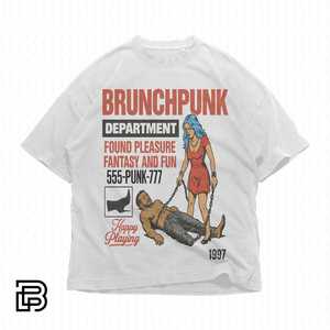 Maglietta grafica Brunchpunk Department, girocollo unisex, manica corta, retrò Pin-Up Art 1997 - Product Image 1