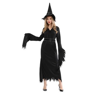 Costume de princesse sorcière violette de conte de fées pour enfants, filles, enfants, fête de carnaval, Mardi <span class=keywords><strong>Gras</strong></span>, fantaisie, avec chapeau ZMHC-038 - Product Image 3