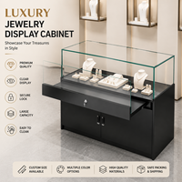 Vitrine de luxe pour bijoux, comptoir en verre trempé avec rangement, présentoir moderne pour montres pour magasin de détail