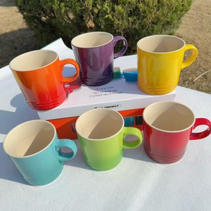 Taza Moderna Estilo Nórdico con Tapa de Macaron, Creativa con Degradado de Arcoíris, Cerámica de 350 ml, Apta para Microondas, Regalos Empresariales ODM, Café <span class=keywords><strong>Frío</strong></span> o Caliente - Product Image 5