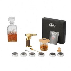 Kit de fumage pour cocktails personnalisé avec torche : 6 saveurs de copeaux de bois pour boissons et cocktails Old Fashioned (sans butane) - Product Image 1