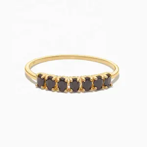 Venta al por mayor anillo de rock de la mujer-Luna-joyería de plata de ley 925 para mujer, anillo de café profundo con diamantes incrustados, venta al por mayor
