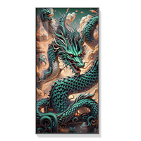 Décoration Murale de Luxe en Alliage d'Aluminium avec Images HD, Cadre LED Dragon, Art Mural pour la Maison, Vente en Gros Usine