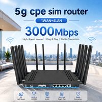 Router Inalámbrico 5G de Doble SIM Openwrt a Precio de Fábrica, 802.11AX, 3000 Mbps, Doble Banda, 1 GB de RAM, Módem 4G LTE, Router 5G con Ranura para Tarjeta SIM