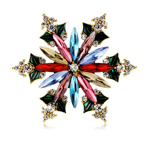 MY02 Cristal Floco De Neve Broches Pins Set <span class=keywords><strong>DIY</strong></span> Casamento Bouquet Broches Kit Red Rhinestone Natal broche - Product Image 4