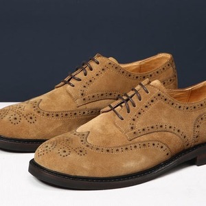 New Arrival <strong>Suede</strong> Leather Formal Shoes Genuine Leather Carved <strong>Brogues</strong> for Men - Product Image 1