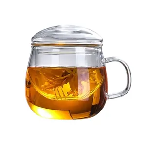 Оптовая продажа, утолщенные стеклянные чайные чашки, прозрачные кружки, Термостойкое для заваривания чая