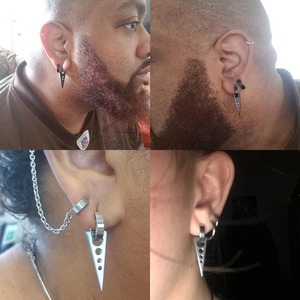 Boucles d'oreilles pendantes punk en acier inoxydable pour hommes et femmes, boucles d'oreilles créoles non-percées, bijoux hip-hop gothiques, cadeaux - Product Image 6