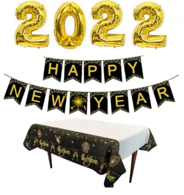Happy New Year Decorations 2022 Kit for Home Happy New Year Eve Party Supplies Happy New Year Banner