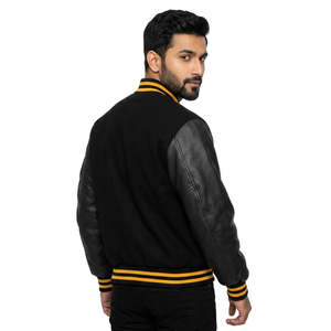 Veste de baseball en molleton de coton personnalisée pour homme, qualité supérieure, style Letterman, à capuche, vierge, sur mesure - Product Image 1