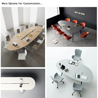Bureau de travail moderne et simple de taille personnalisée, mobilier de bureau blanc, table de réunion pour 6, 8, 10 ou 12 personnes