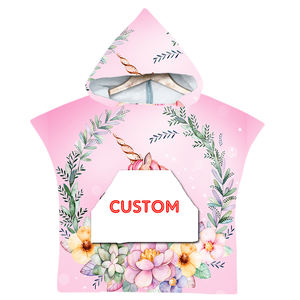 Serviette <span class=keywords><strong>de</strong></span> <span class=keywords><strong>bain</strong></span> personnalisable pour enfants, <span class=keywords><strong>Poncho</strong></span> <span class=keywords><strong>de</strong></span> plage en microfibre, séchage rapide - Product Image 1