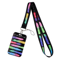 Étui rigide coulissant personnalisé en polyester imprimé UV coloré pour cartes de téléphone portable, cartes de bus, cartes d'étudiant et cartes d'identité professionnelle avec crochet