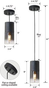 <strong>Battery</strong> Operated Pendant <strong>Light</strong>,Black <strong>Battery</strong> <strong>Ceiling</strong> <strong>Light</strong> Fixtures With Rechargeable Bulbs 10 Colors Modes Remote Dimmable - Product Image 5