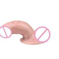 Dildo de silicona realista, suave, impermeable y grueso, con tacto artificial, flexible, para masturbación femenina, con clítoris y pene realistas.