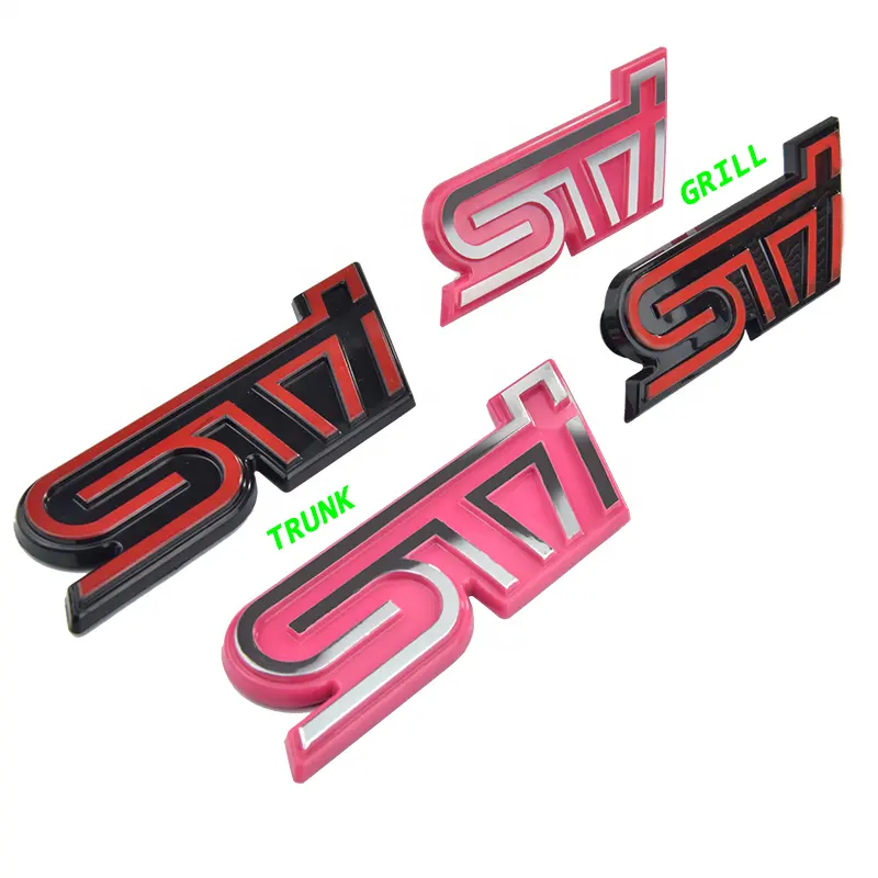 Customize size plastic chrome STI badge logo for car