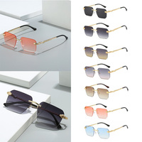 DL lunettes nouveauté tête de serpent mode lunettes de soleil métal carré sans monture lunettes à la mode 2024 lunettes de soleil