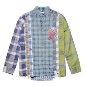 Multi Colors 100% Cotton Patchwork Turn-down Collar Men's Shirt Plaid Flannel Shirts