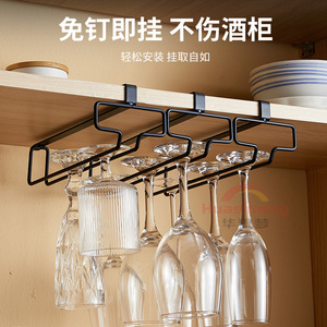 Wine Glass Rack Hanging Cabinet Storage No Drilling Required Durable Rectangle Shape Party Use - Product Image 3