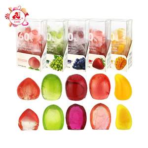 Descascar frutas Fudge pêssego, uva, morango, manga, laranja vários sucos de forma doces gomosos macios na caixa - Product Image 1