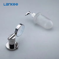Chrome Pompe À Main En Acier Inoxydable Salle De Bain Montage Mural Bouteille En Verre Liquide Distributeur De Savon