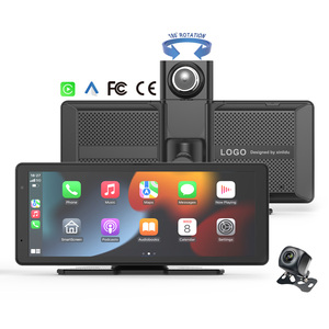 AOEDI 8 pollici portatile universale Carplay schermo con 360 ° telecamera rotante 4k + 1080p risoluzione Wireless Carplay & Android Auto - Product Image 1