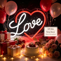Ensemble d'enseignes néon LED en forme de cœur, lumière néon romantique pour mariage, décoration murale de la Saint-Valentin, enseigne néon personnalisée, accepte OEM ODM