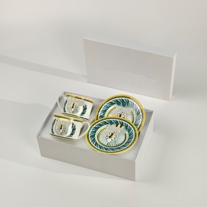 Star Series Retro Hand-Painted Ceramic <b>Cup</b> <b>Set</b> Four Pieces for Black Tea Coffee Afternoon Tea High Aesthetic for Gift - Product Image 2