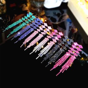 Pendientes Largos de Borla Brillantes de Lujo de Alta Gama para Mujer, Estilo Coreano, Pendientes de Aleación con Pedrería, Pendientes de Mariposa Dulces para Taobao - Product Image 3