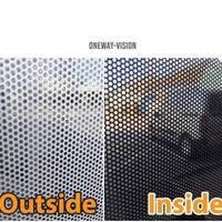 Autocollant de fenêtre de voiture en vinyle perforé à vision unidirectionnelle imprimé sur mesure, rouleau auto-adhésif pour la publicité extérieure et la décoration