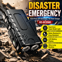 Lampe torche LED d'urgence étanche à pression manuelle avec batterie 18650