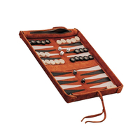 Ensemble de jeu de backgammon personnalisé de luxe portable en daim véritable-Terrain de jeu pop-up avec pierres en bois gravées au design élégant