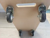 Chariot plat en bois portable chariot de déménagement MDF chariot de chariot de plate-forme mobile de meubles de maison avec tapis antidérapant
