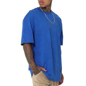 300 GSM 100% coton respirant Streetwear logo personnalisé blanc goutte épaule ras du cou t-shirt grande taille personnalisé hommes t-shirts - Product Image 4