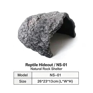 Abri en résine pour reptiles, imitation pierre naturelle, décoration de terrarium pour <span class=keywords><strong>tortue</strong></span>, gecko et dragon barbu - Product Image 3
