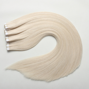 <span class=keywords><strong>Extension</strong></span> Adesive di Alta Qualità in <span class=keywords><strong>Capelli</strong></span> Umani Vergini 100% Naturali Russi, Biondo Platino, con Cuticole Allineate - Product Image 5