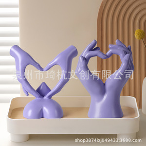 เครื่องประดับเรซิ่นรูปหัวใจสองมือ สำหรับตกแต่งบ้าน ของขวัญงานศิลปะ - Product Image 2