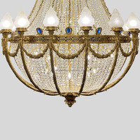 Moderne Luxuriöse Dekorative Massivmessing-Lampe für Schlafzimmer Glas-Kristall-Messing für Wohnzimmer Küche Kronleuchter
