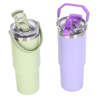 Gobelet isotherme en acier inoxydable de 20 oz/30 oz, design cylindrique pour adultes, isolation thermique de 6 à 12 heures