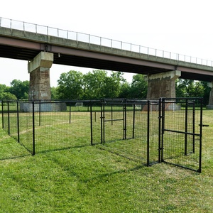 Heavy Duty Outdoor Metal <strong>Dog</strong> <strong>Cage</strong> Strong Carbon Steel Kennel with Rail Fence Home Farm Fence Posts Pressure Treated Wood Nature - Product Image 3