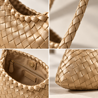 Sac à bandoulière tendance pour femme en cuir PU tressé avec doublure en polyester et fermeture éclair, idéal pour le bureau, les trajets quotidiens, le shopping et les rendez-vous galants