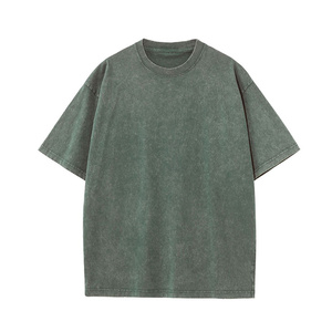 High Quality Custom <b>Logo</b> Stone Vintage Oversized T-Shirts 100% Cotton Blank Personalized Streetwear Men Acid Washed T-shirt - Product Image 3