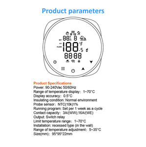 Умный термостат Hysen Tuya с голосовым управлением Alexa-Программируемый Интеллектуальный термостат с Wi-Fi для систем отопления и охлаждения - Product Image 6