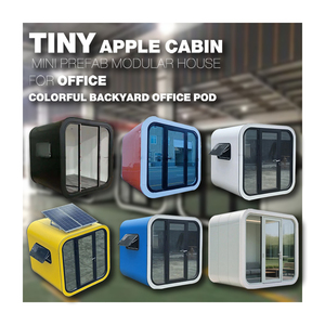 Китай, оптовая продажа, крошечный 10-футовый Яблочный домик для офиса, красочный мини-сборный модульный дом, индивидуальный цвет, алюминиевый капсульный дом - Product Image 1
