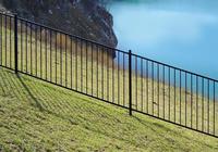 Paneles de valla de acero con parte superior plana de hierro forjado de seguridad 6x8 modernos Valla de jardín de acero de zinc galvanizado negro fácilmente disponible