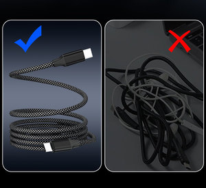 Nuovo cavo di ricarica magnetico intrecciato USB-Type-C con facile retrattile forte magnete Organizer per <span class=keywords><strong>cellulare</strong></span> caricabatterie veloce - Product Image 4