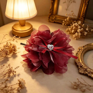 Summer style mesh flower hair <b>clip</b>, elegant and gentle <b>bow</b> hair <b>clip</b>, fairy-like updo hair <b>clip</b>, women's hair accessory - Product Image 1