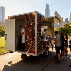 <span class=keywords><strong>Mini</strong></span> remorque mobile de camion de nourriture de milk-shakes de limonade de thé de Boba de café personnalisé bon marché mobile avec la <span class=keywords><strong>terrasse</strong></span> d'éviers de réfrigérateur - Product Image 2