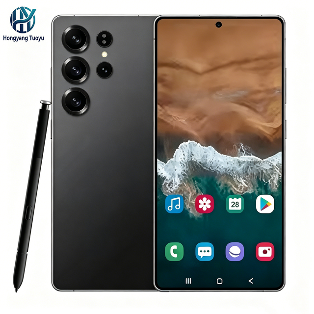 Android 16 16G+1TB 7.3 Inch S25 ultra Global 5G LTE HD 144Hz Perforated Screen Full Scene Recognition Dual SIM