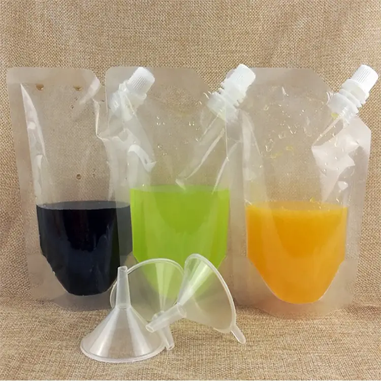 Özelleştirilmiş özel şekilli ambalaj çantası taze meyve suyu plastik torba/bebek içme ambalaj torbalar